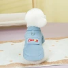 Pet clothing, dog clothes, spring new style small dog Teddy Bichon Frise, leachable two-legged clothes, 24 Free travel denim clothes Application Scenario